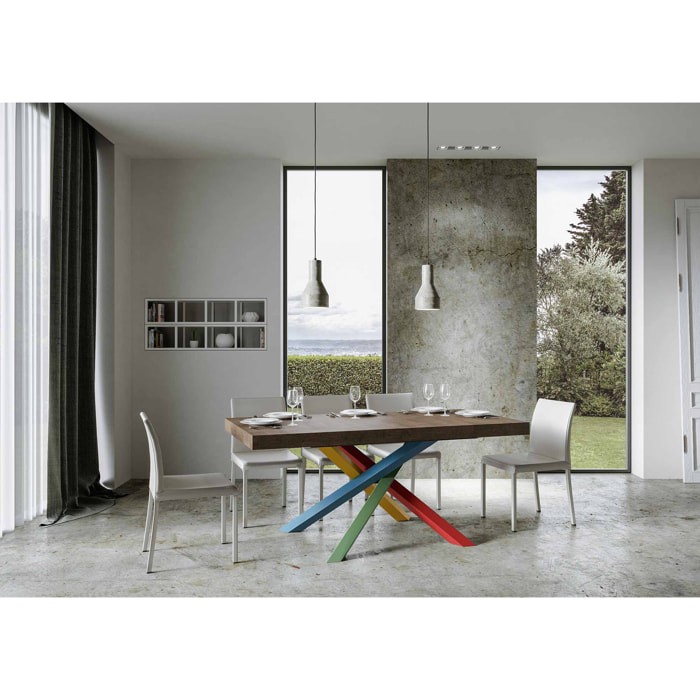 Table extensible 90x160/420 cm Volantis Noyer cadre 4/B