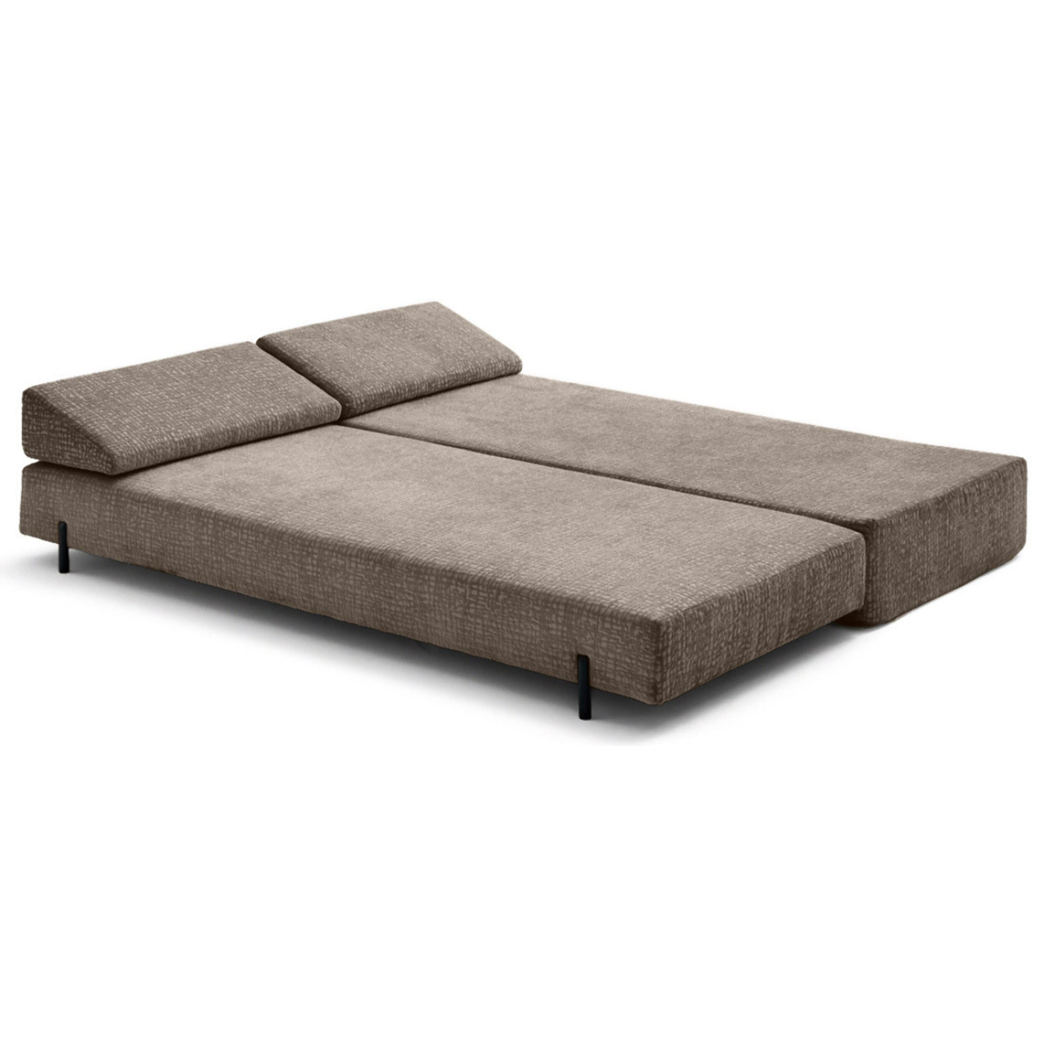 Brescia - banquette 3 places convertible en tissu velours relief - Taupe