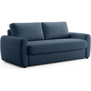 Canapé droit convertible 3 places en tissu chenille - ouverture express - SALVIA