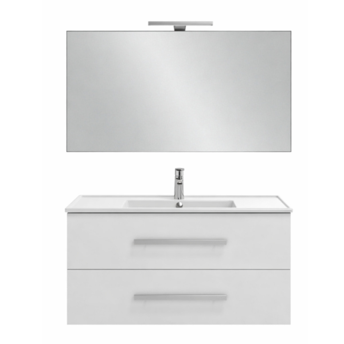 Pack meuble vasque 80 cm Ola up blanc + miroir + spot