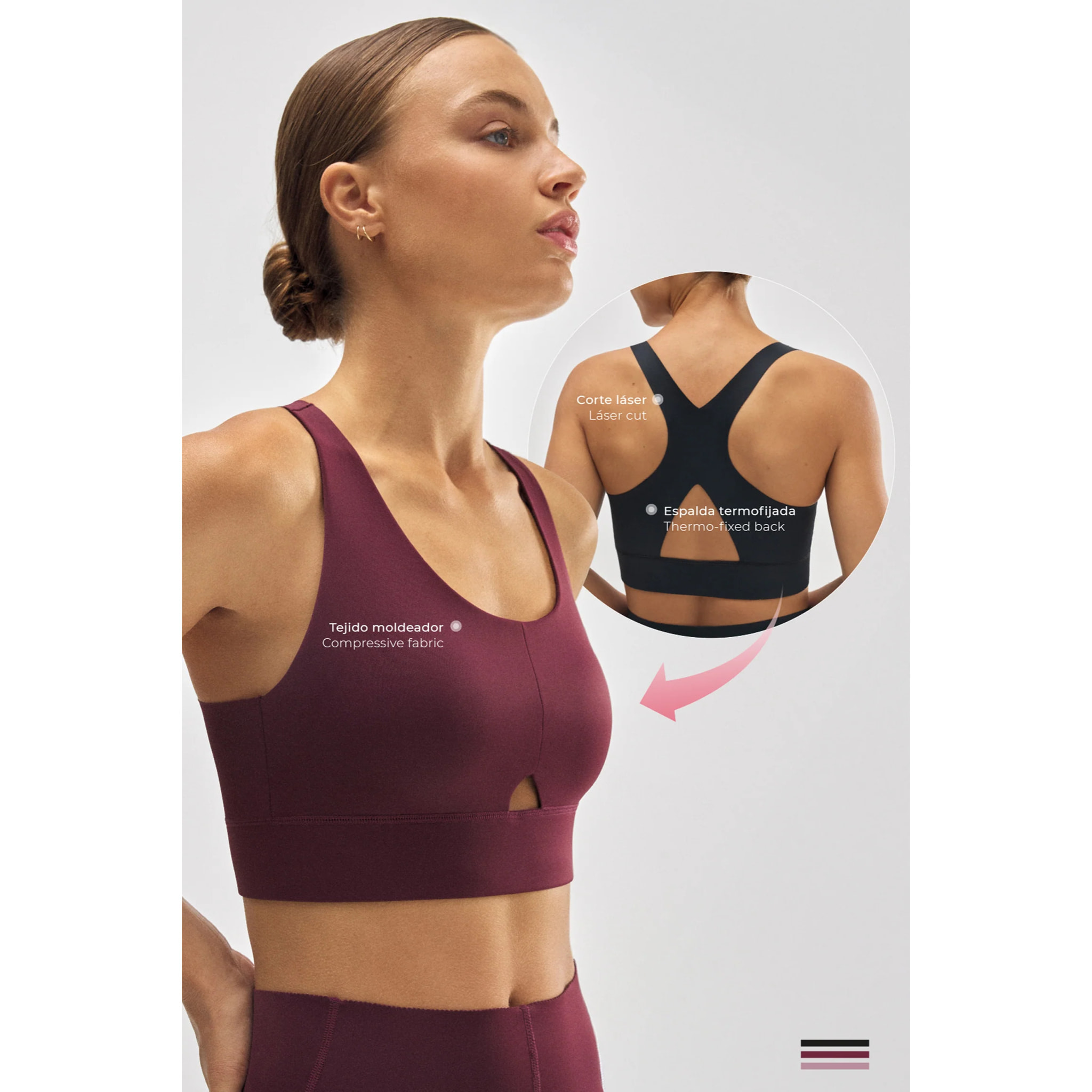 Reggiseno sportivo compressivo rosa