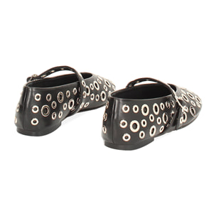 Ballerine donna nere con borchie