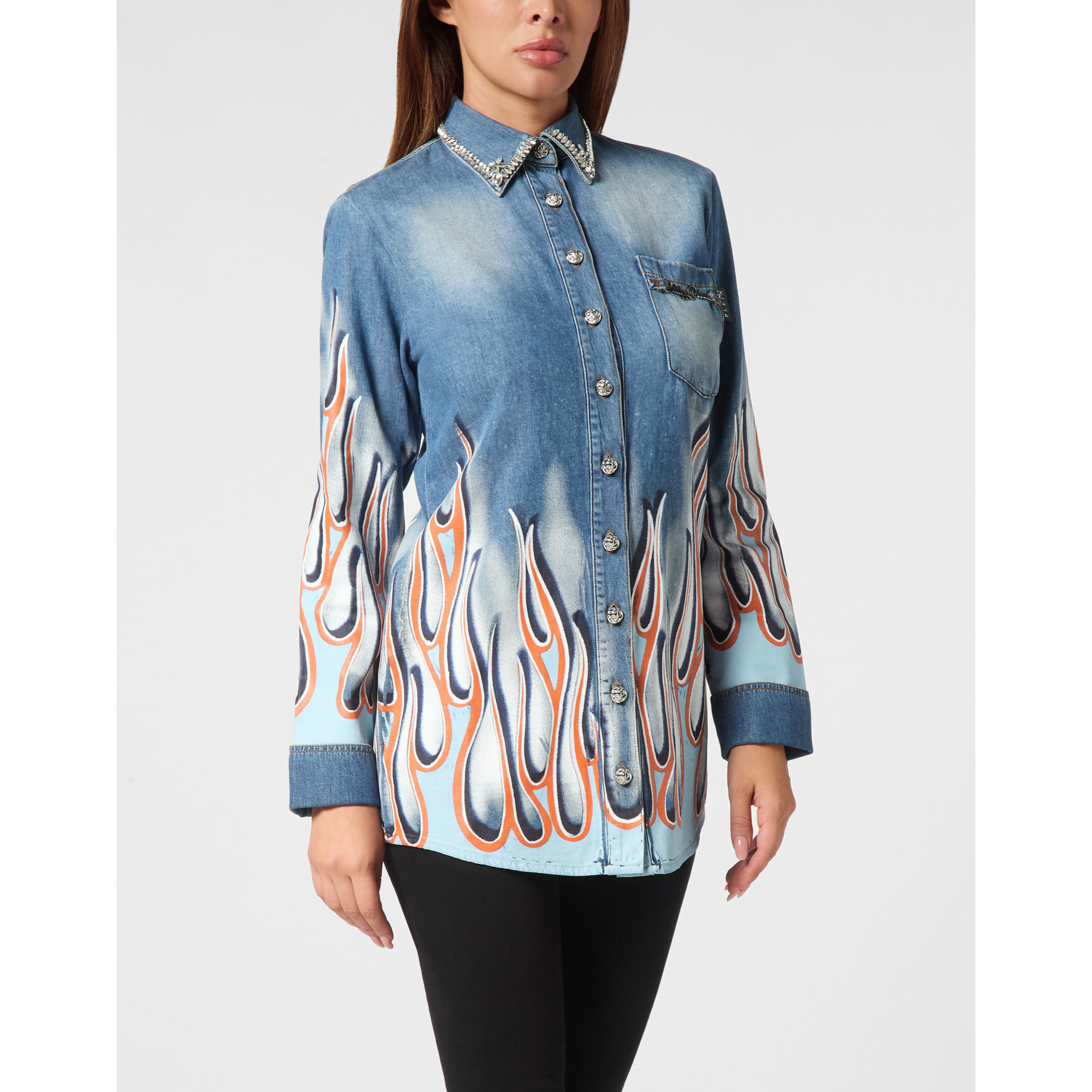 PHILIPP PLEIN Denim Shirt RACING