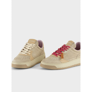 SNEAKER LOW P02 DONNA IN SUEDE E PELLE NEBBIA