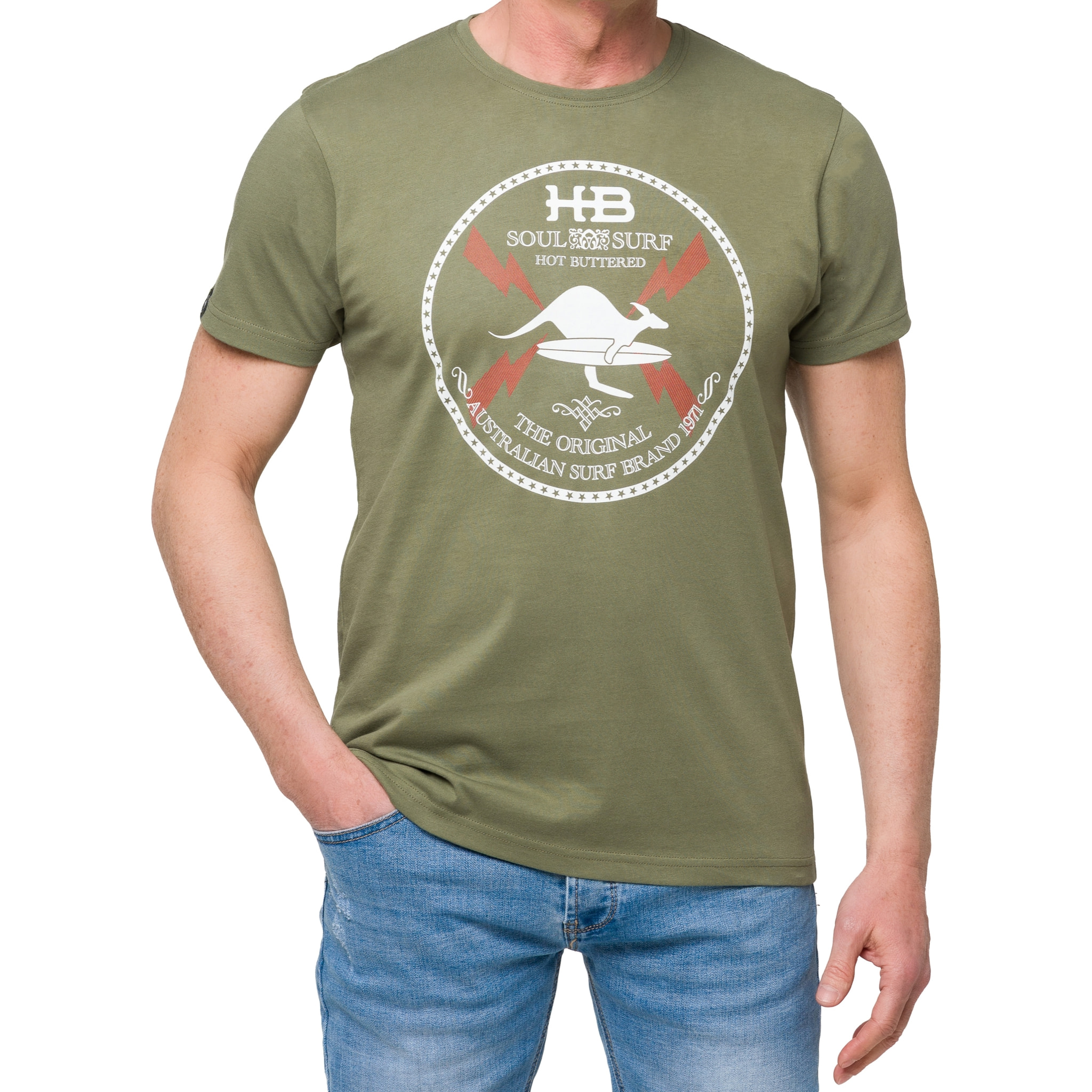 Camiseta de algodón 150 gr Hot Buttered Soulsurf Color Verde Militar