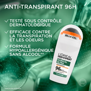 Lot de 6 - L'Oréal Men Expert Clinical Ultra Détranspirant Bille 96h anti-transpirant & anti-odeurs 50ml