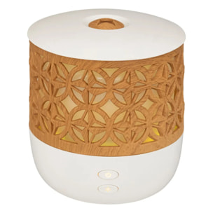 Diffuseur d'huiles essentielles blanc et bois 100ml