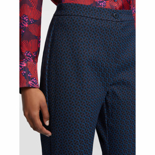 Elena Mirò - Pantalones rectos estampados - Azul