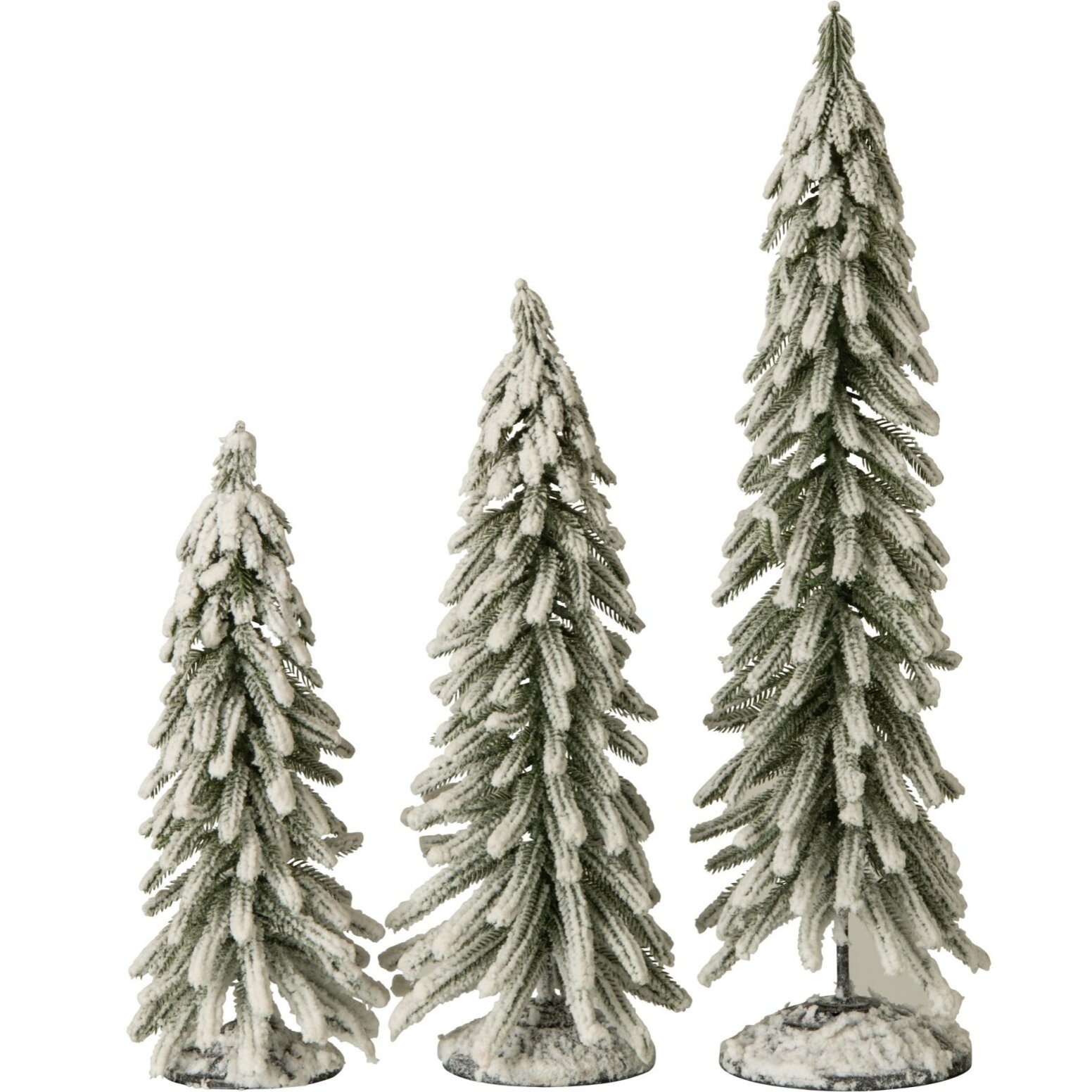 J-Line sapin de Noël avec neige - PET - vert foncé/blanc - large