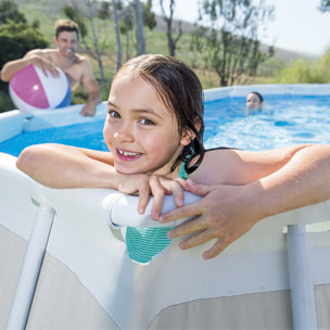 Intex Piscina Prisma Frame ovale con Pompa Filtro, Scaletta e Teli, 610x305x122 cm