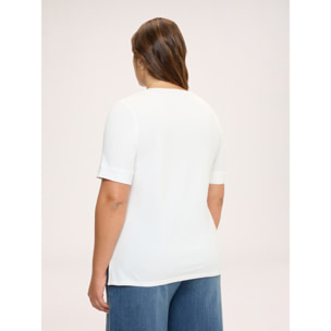 Fiorella Rubino - Camiseta de algodón con estampado de perro salchicha - Blanco