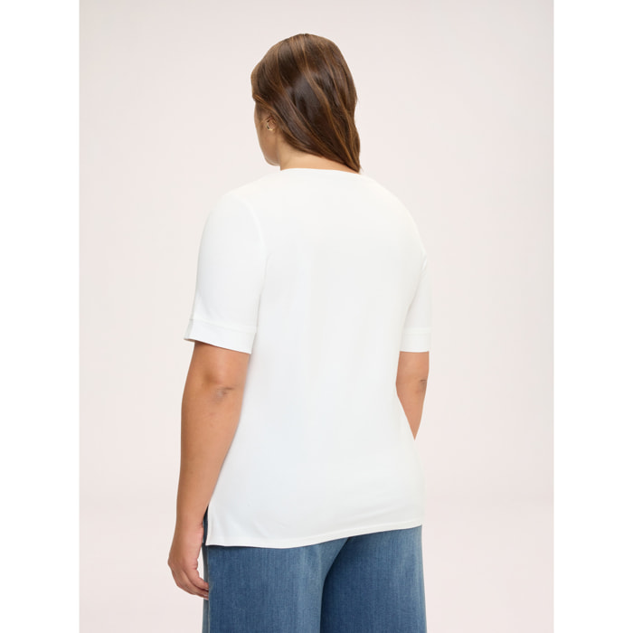 Fiorella Rubino - Camiseta de algodón con estampado de perro salchicha - Blanco