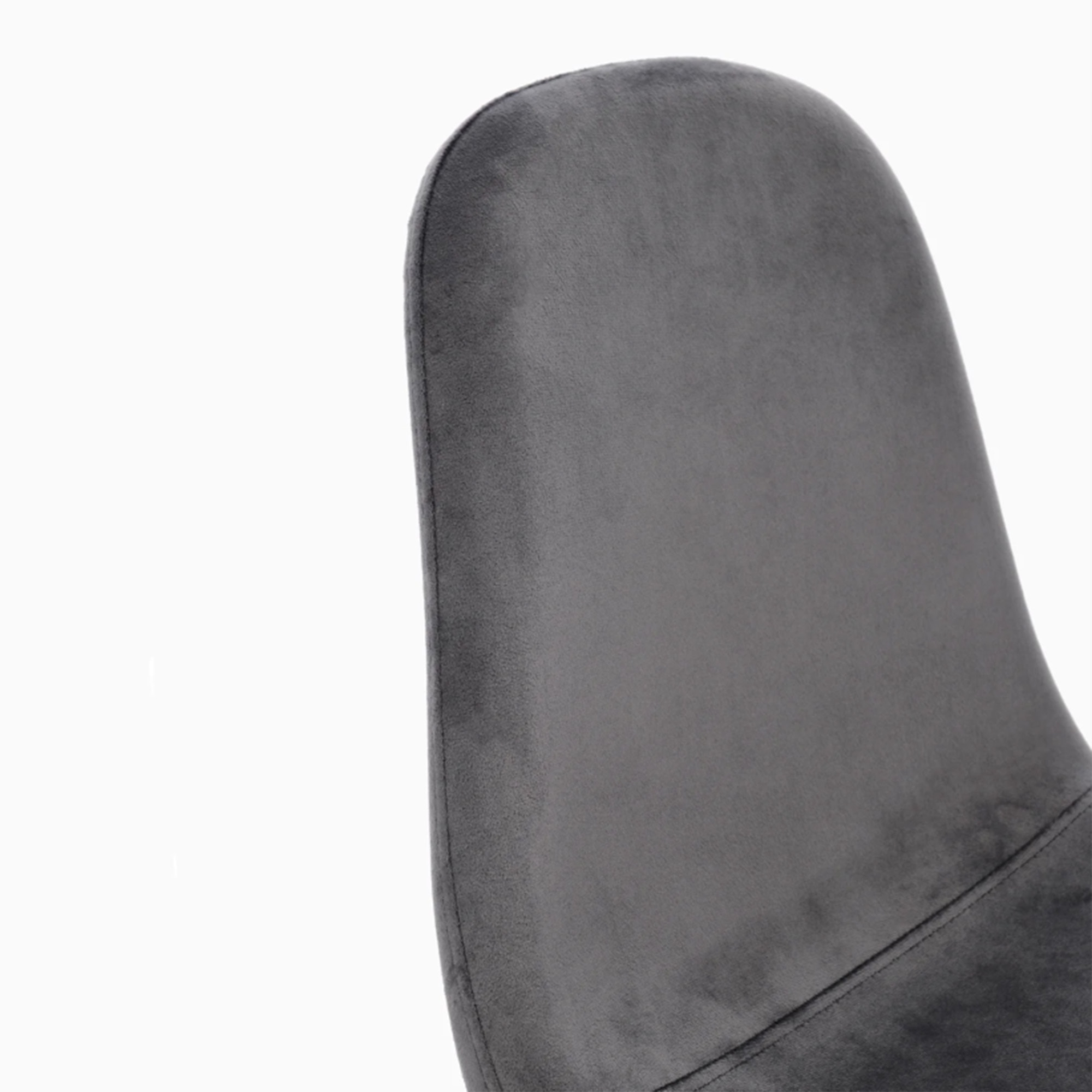 Set di 4 sedie SALAMANCA in tessuto effetto velluto grigio e gambe nere