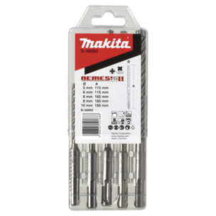 Juego de 5 brocas MAKITA SDS-Plus 4 TCT NEMESIS II - B-58992