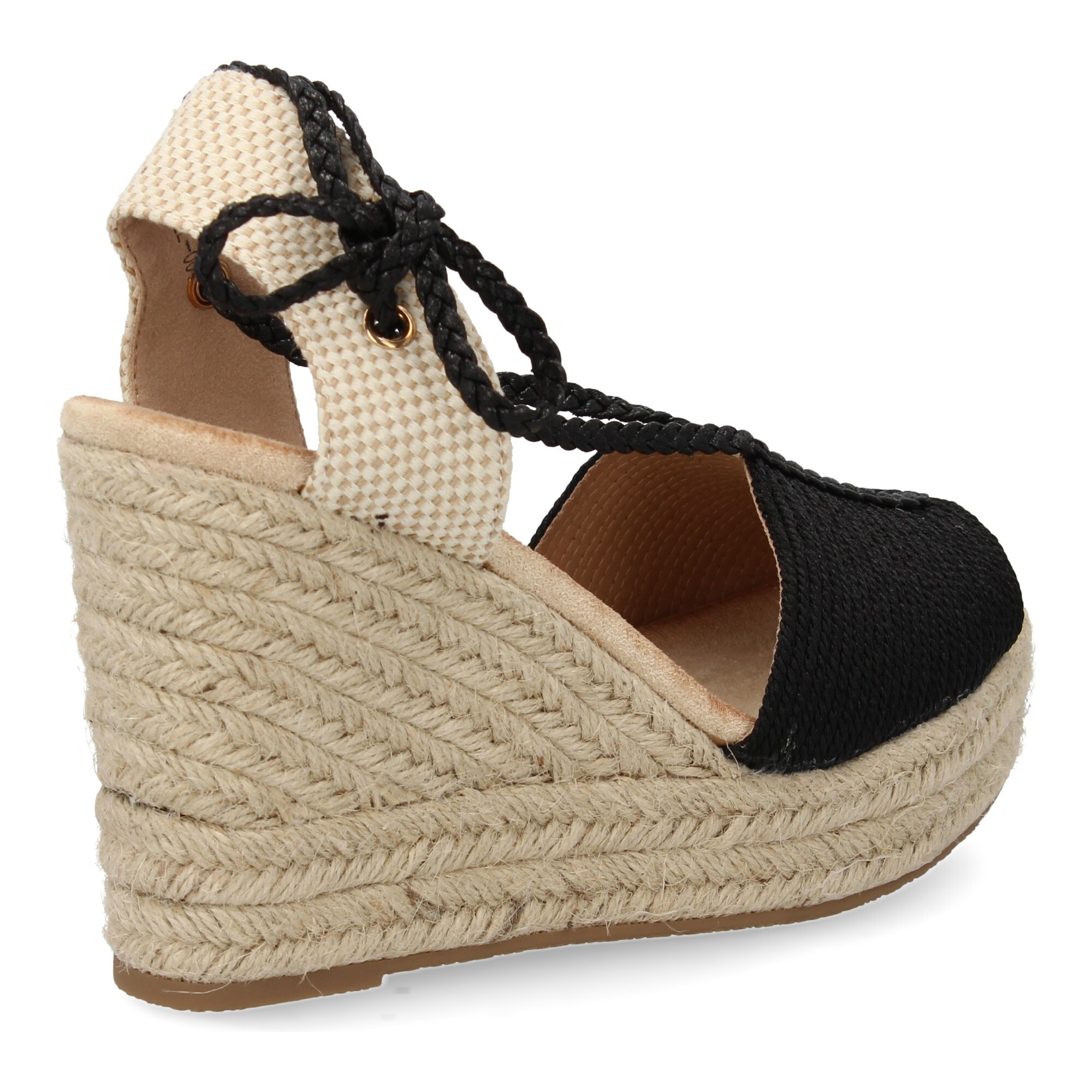 Sandalia de cuña de yute para mujer, comodas y elegantes, diseño moderno con cierre de cordones