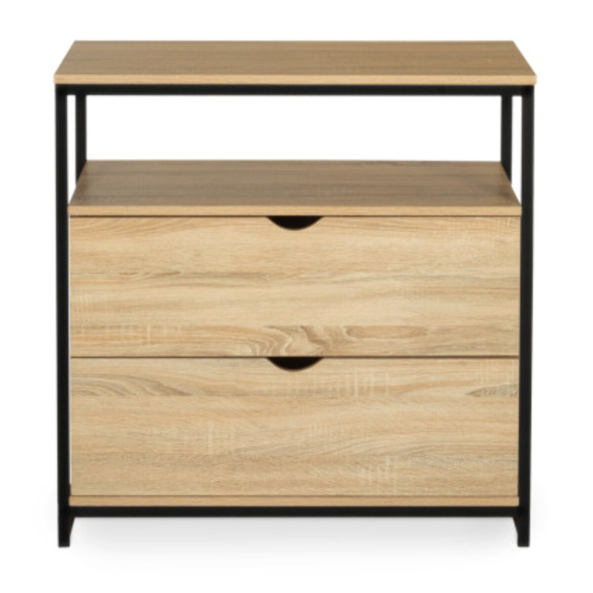 Commode Memphis 2 tiroirs + 1 étagère