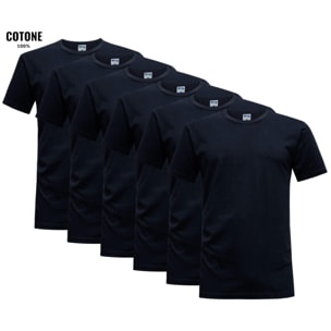 6 T-Shirt Uomo 100% Cotone NOTTINGHAM, Art. TM700 Girocollo