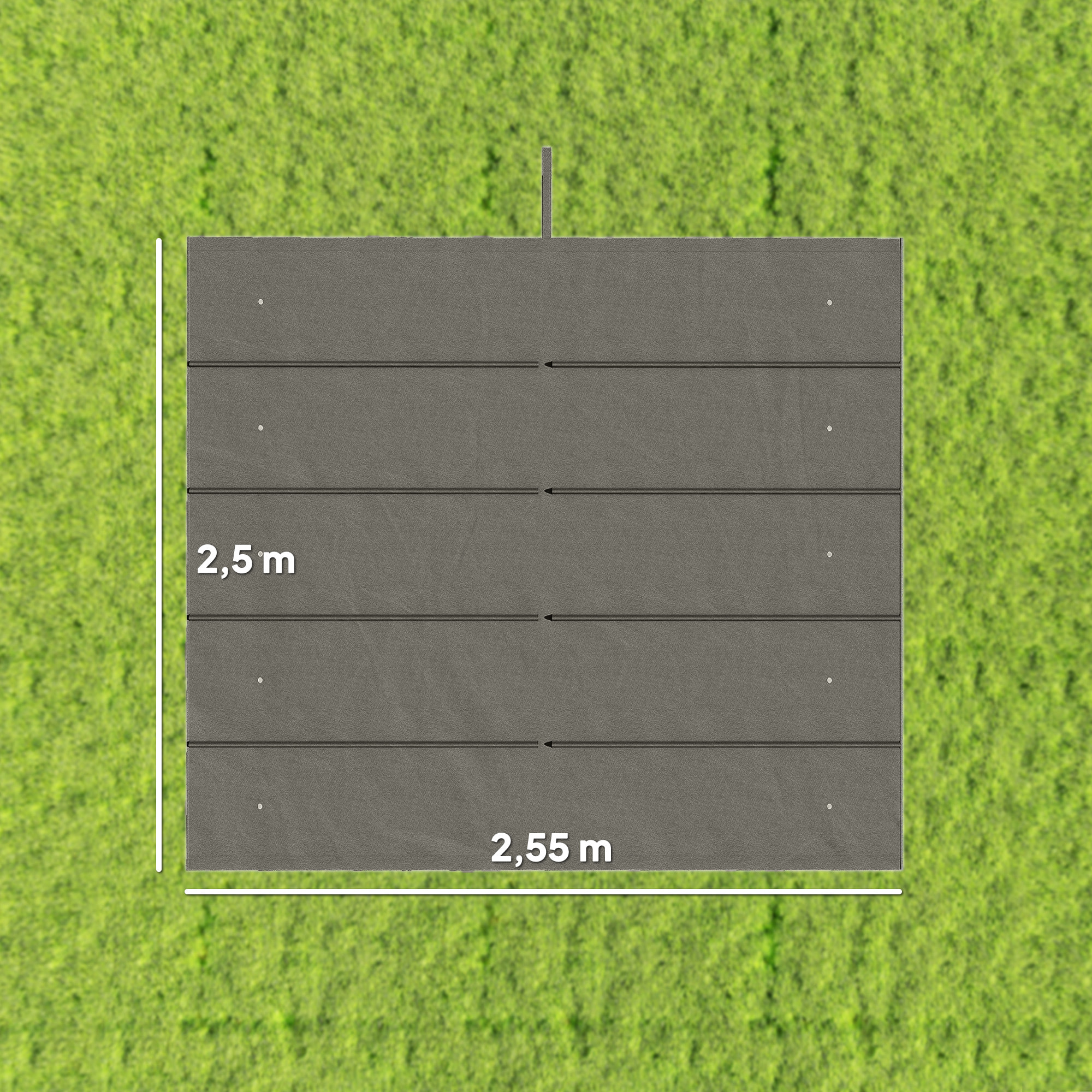 Toile de rechange pour pergola rétractable 3 x 3 m polyester haute densité 180 g/m² imperméabilisé gris