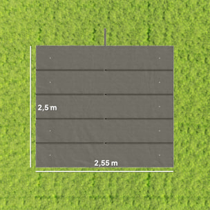 Toile de rechange pour pergola rétractable 3 x 3 m polyester haute densité 180 g/m² imperméabilisé gris