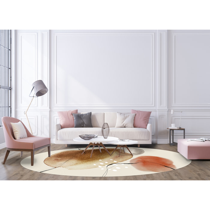 Alfombra de vinilo CERAMIKO, Lena, diseño moderno [Diam] 200 cm