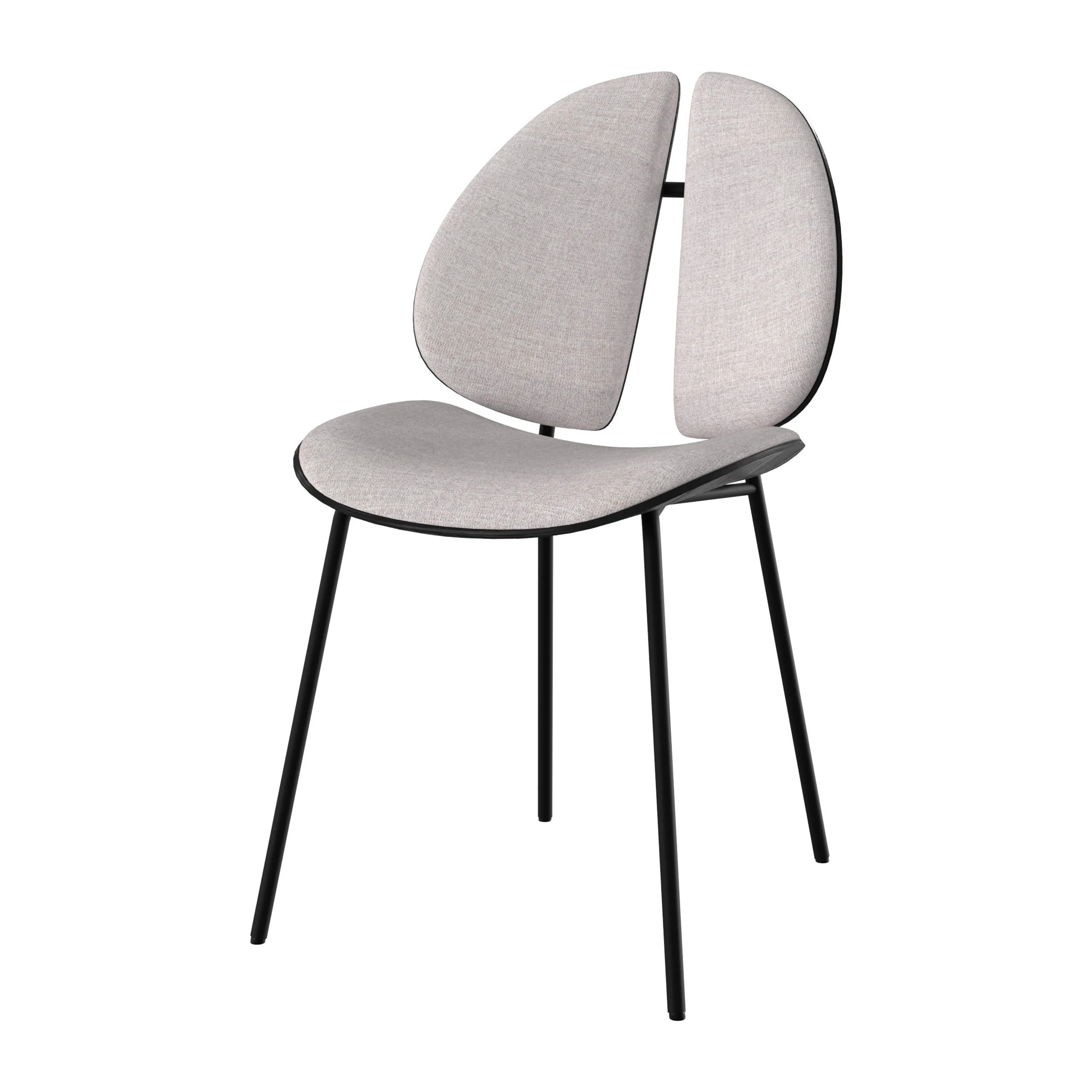 Chaise en tissu gris et bois noir - Coccinelle