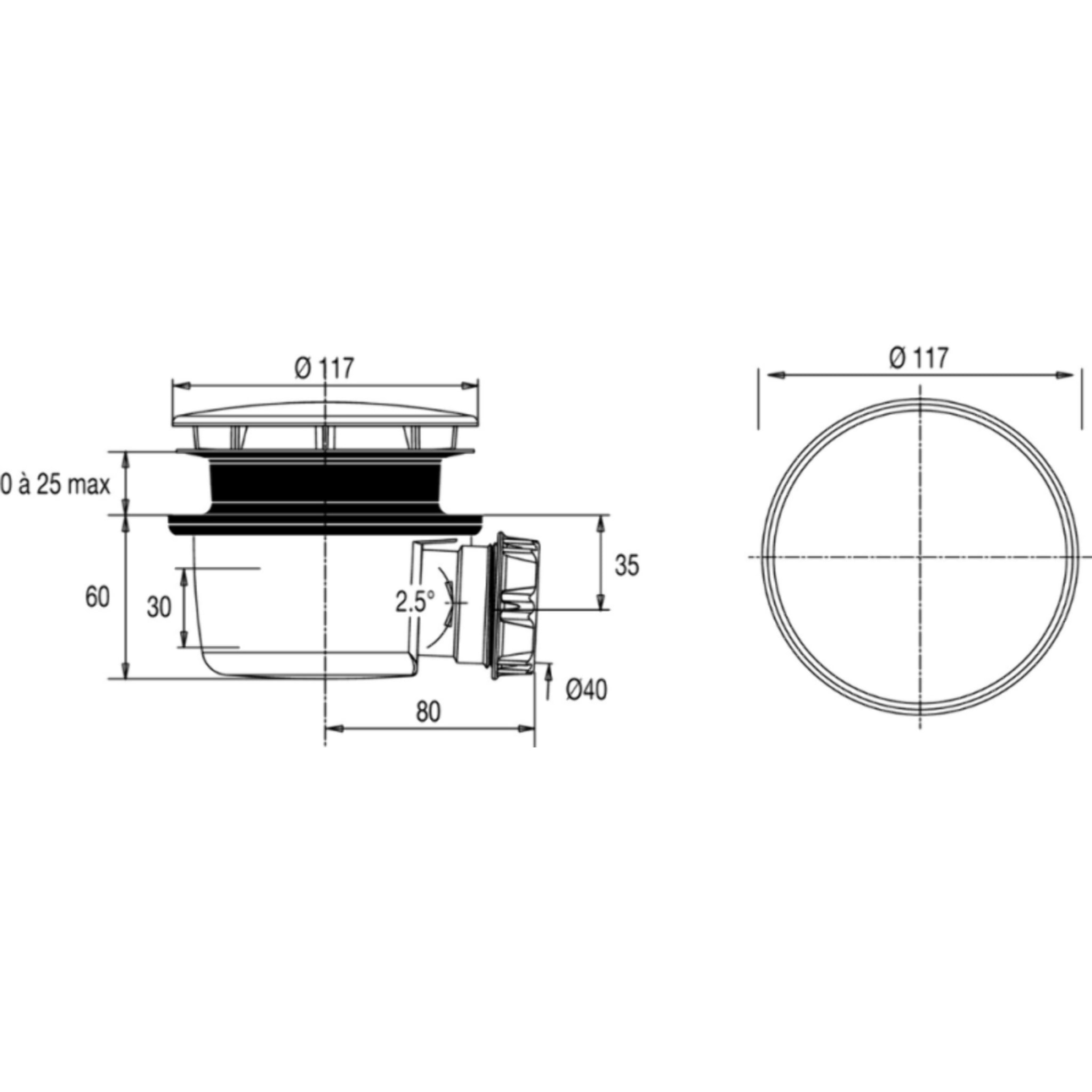 Receveur Gaspard extra plat