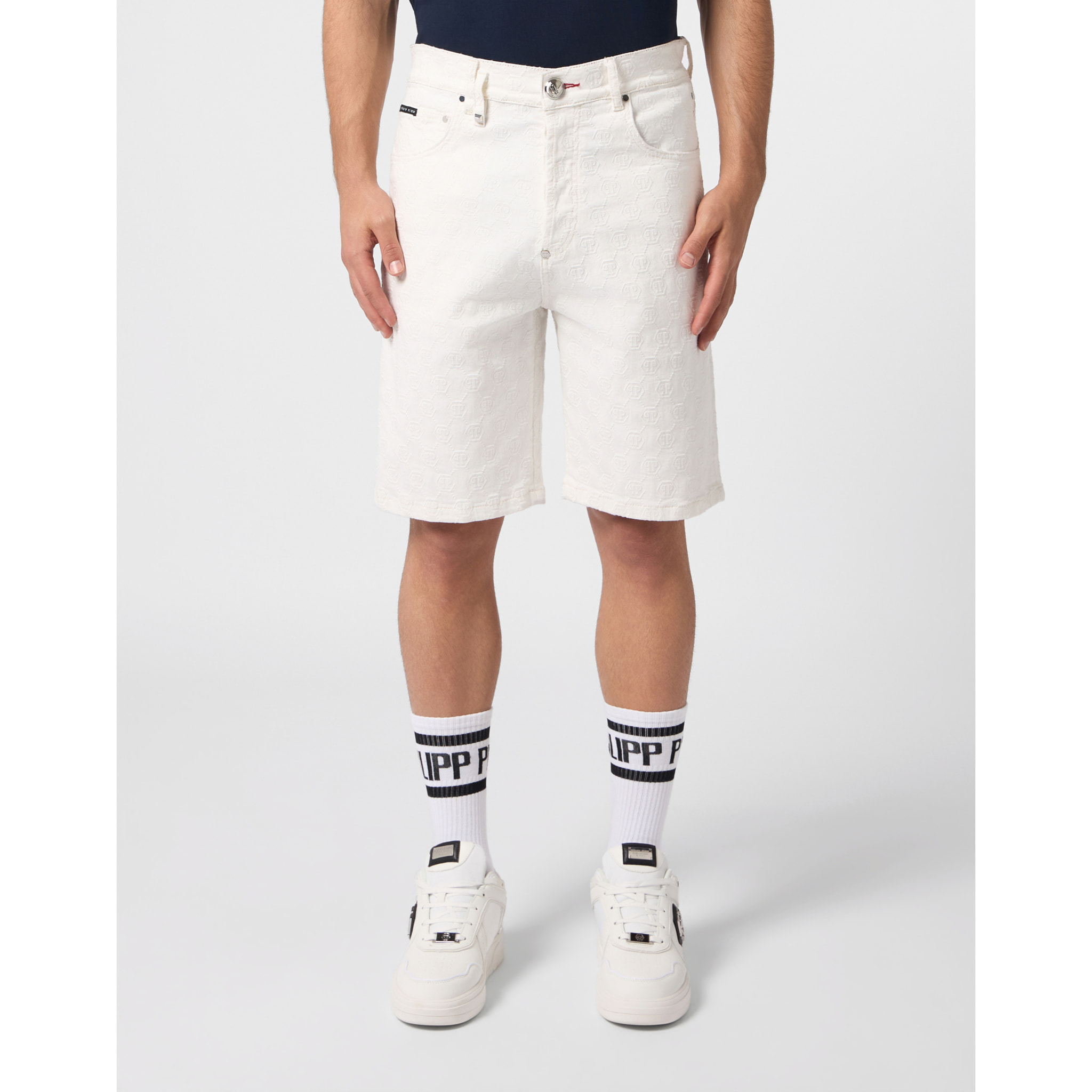 PHILIPP PLEIN Formentera Fit Shorts Embroidery Monogram