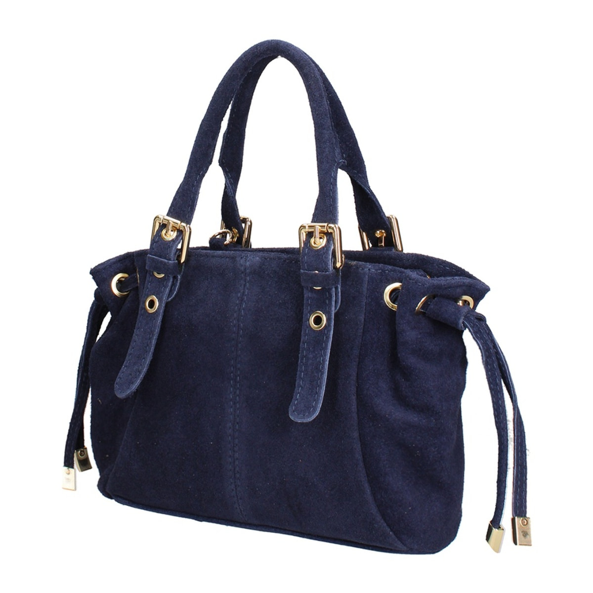 Borsa a mano da donna Made in Italy - Modello Elara Nova - Pelle scamosciata - 14.0 x 8.0 x 25.0 cm