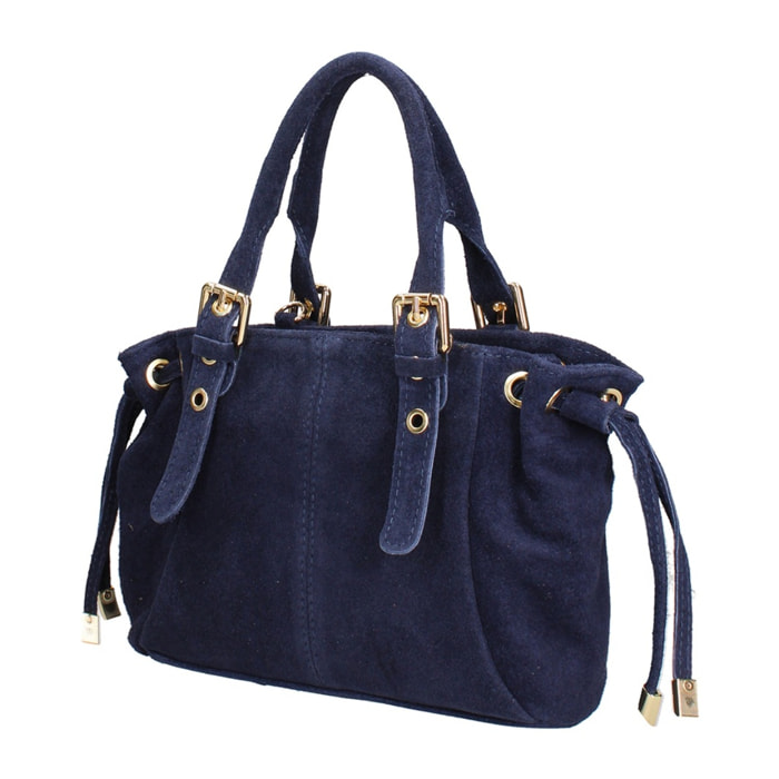 Borsa a mano da donna Made in Italy - Modello Elara Nova - Pelle scamosciata - 14.0 x 8.0 x 25.0 cm