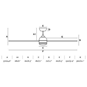 POROS Ø1320mm BLANCO 3 PALAS 15W LED 2700K S/R