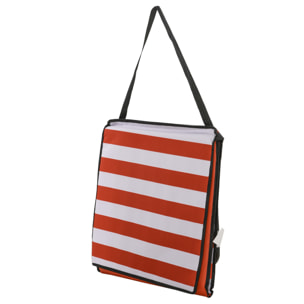 Lot de 2 tapis de plage rembourrés pliables - matelas de plage - dossier inclinable, rangement - métal polyester blanc rouge