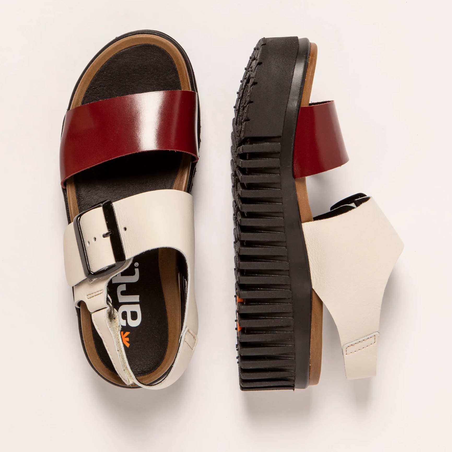 Sandalia de cuña 1578 MULTI CREAM-BURDEOS/BRIGHTON color Cream-burdeos