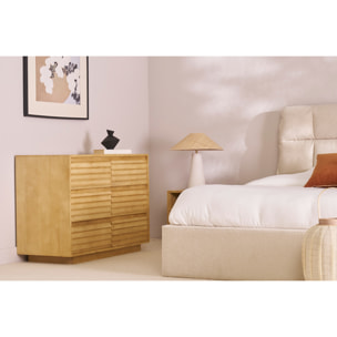 Commode en bois manguier massif 6 tiroirs L110 MATCHA