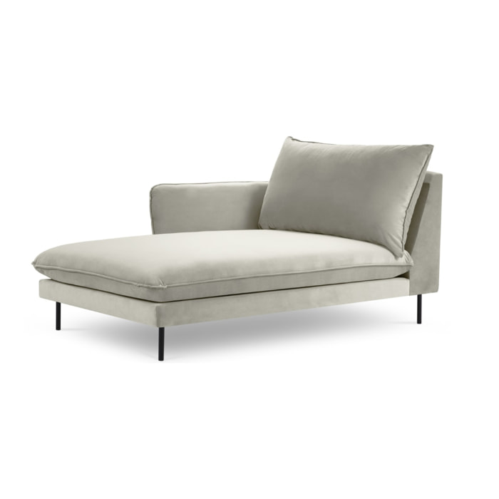 Méridienne gauche "Vienna" en velours beige