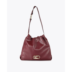 Borsa shopper effetto pelle con logo
