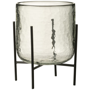 J-Line photophore Debout - verre/acier - transparent - large