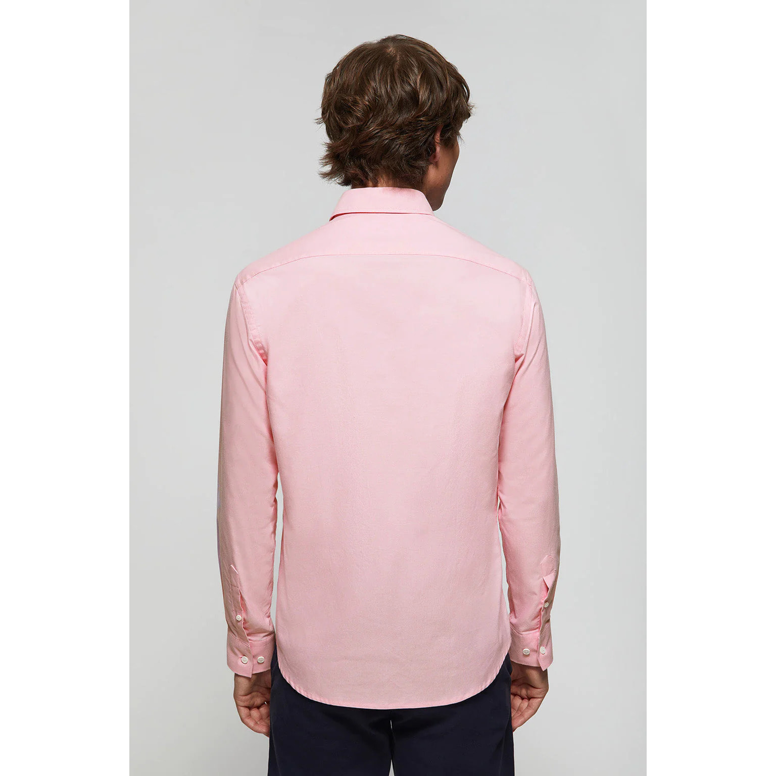 Camicia oxford rosa con particolare ricamato Polo Club