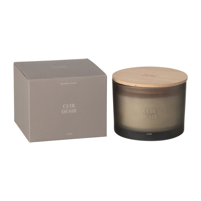 J-Line bougie parfumée Accords Essentiels - Cuir Désir - verre - brun - 28H