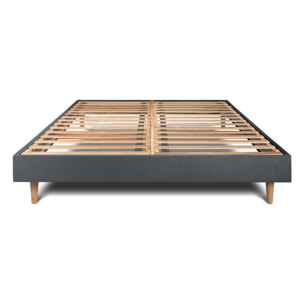 Sommier Kit Velours Ep14 - pieds bois