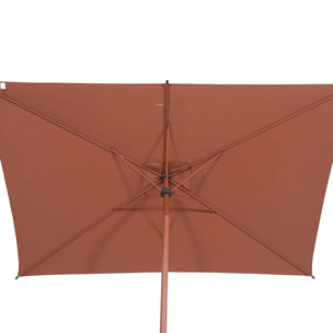 Parasol droit rectangulaire inclinable Loompa 3x2m acajou