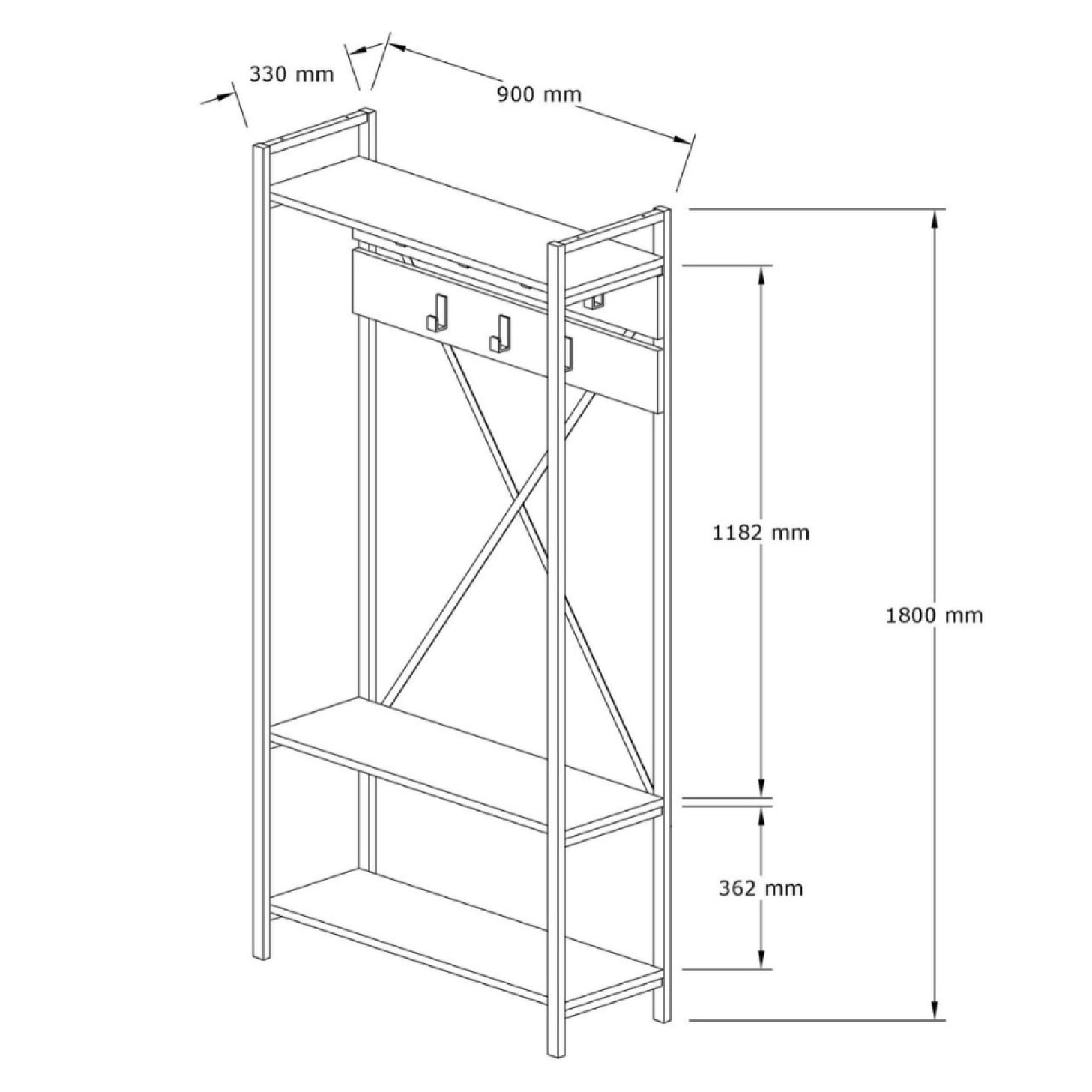 JUBA - Table basse en bois effet pierre - 2 niches