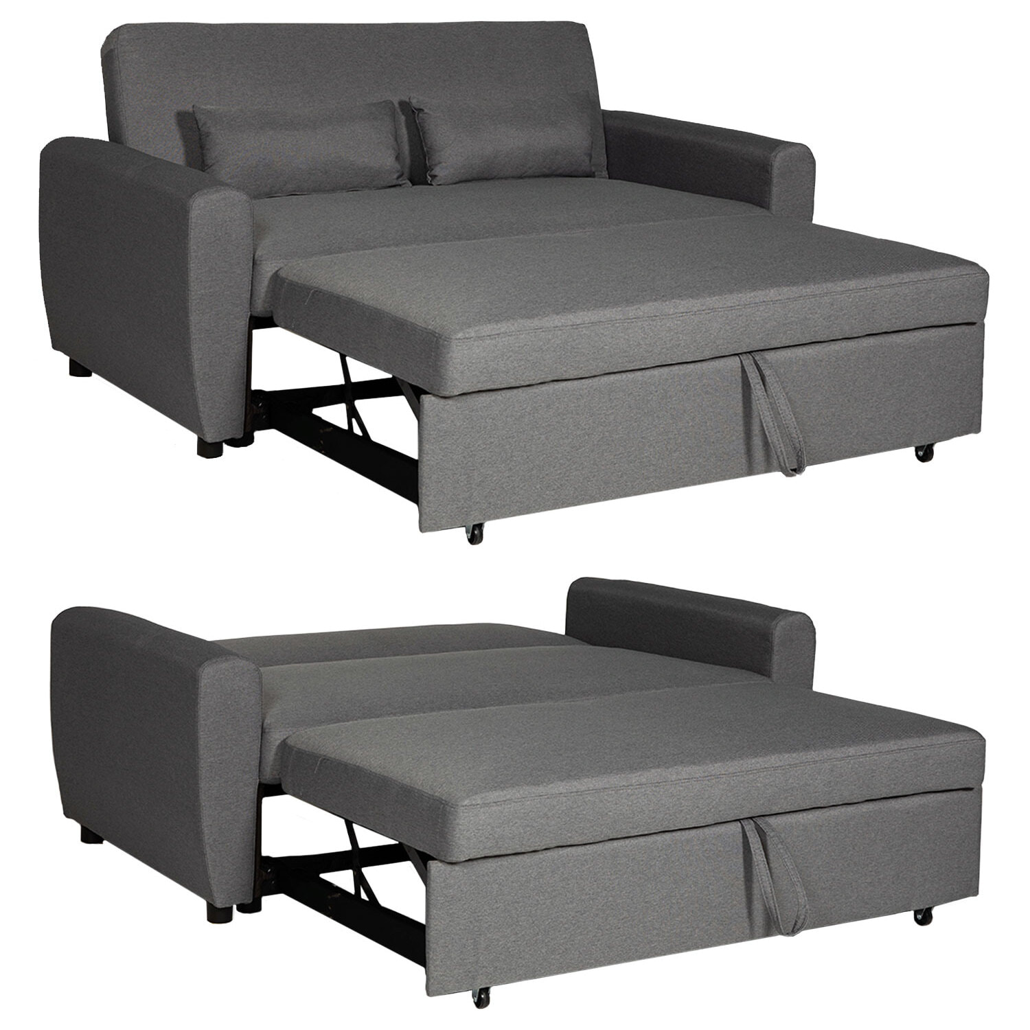 Canapé convertible MATT 2 places gris