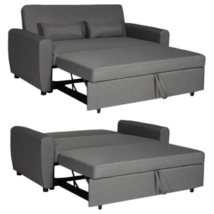 Canapé convertible MATT 2 places gris