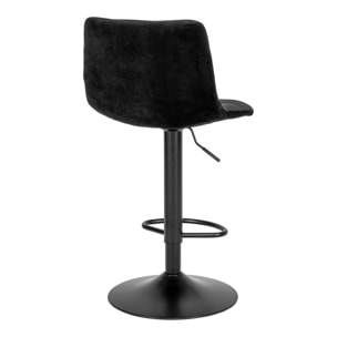 Set 2 sgabelli da bar Middelfart in velluto nero con base nera