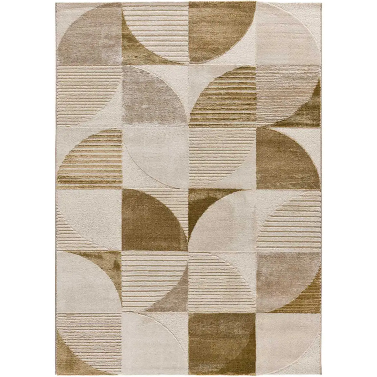 MELFI Alfombra geométrica con relieve en tonos cobrizos, varias medidas disponibles