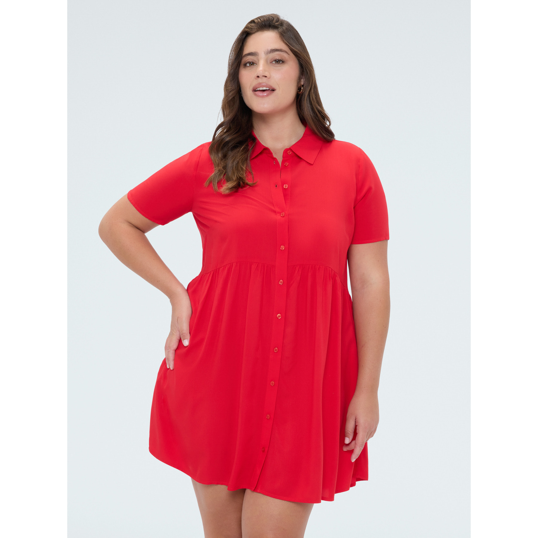 Fiorella Rubino - Vestido Smile corto en muselina - Rojo