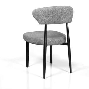 Lot de 2 chaises de salle à manger Tomasucci MELANIA, en tissu, gris, 57 × 48 × 81 cm