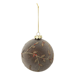 Boule de Noël en verre 100mm frost or