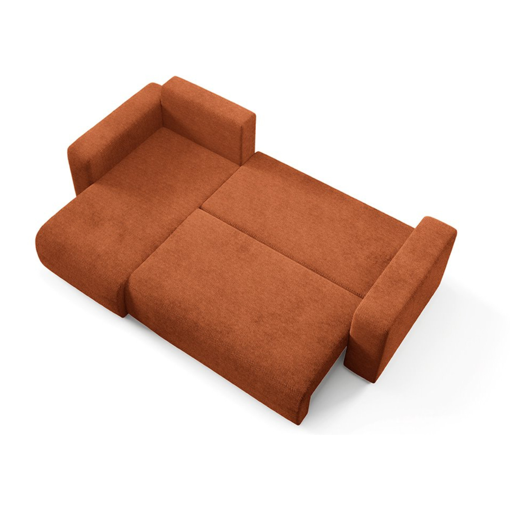 GLORIA - Canapé d'angle gauche convertible 4 places en tissu terra