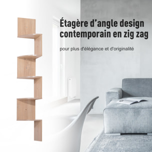 Etagère d'angle design zig zag 5 niveaux